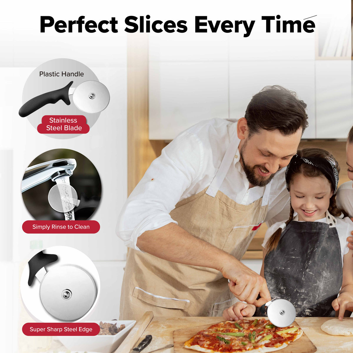 Piezano 3-Piece Pizza Stone Bake and Serve Set