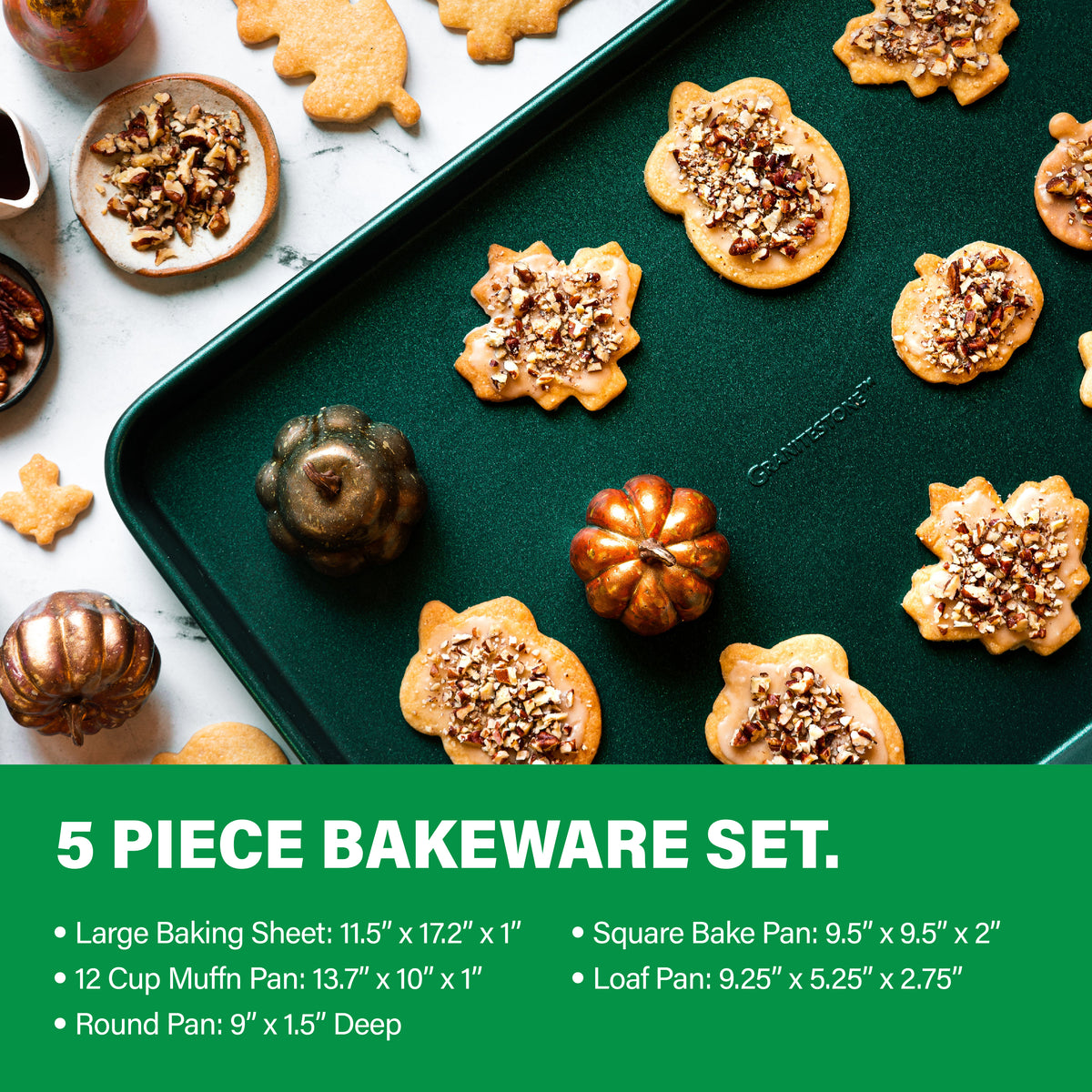 Granitestone 21 Piece Cookware and Bakeware Set, with Knife Set