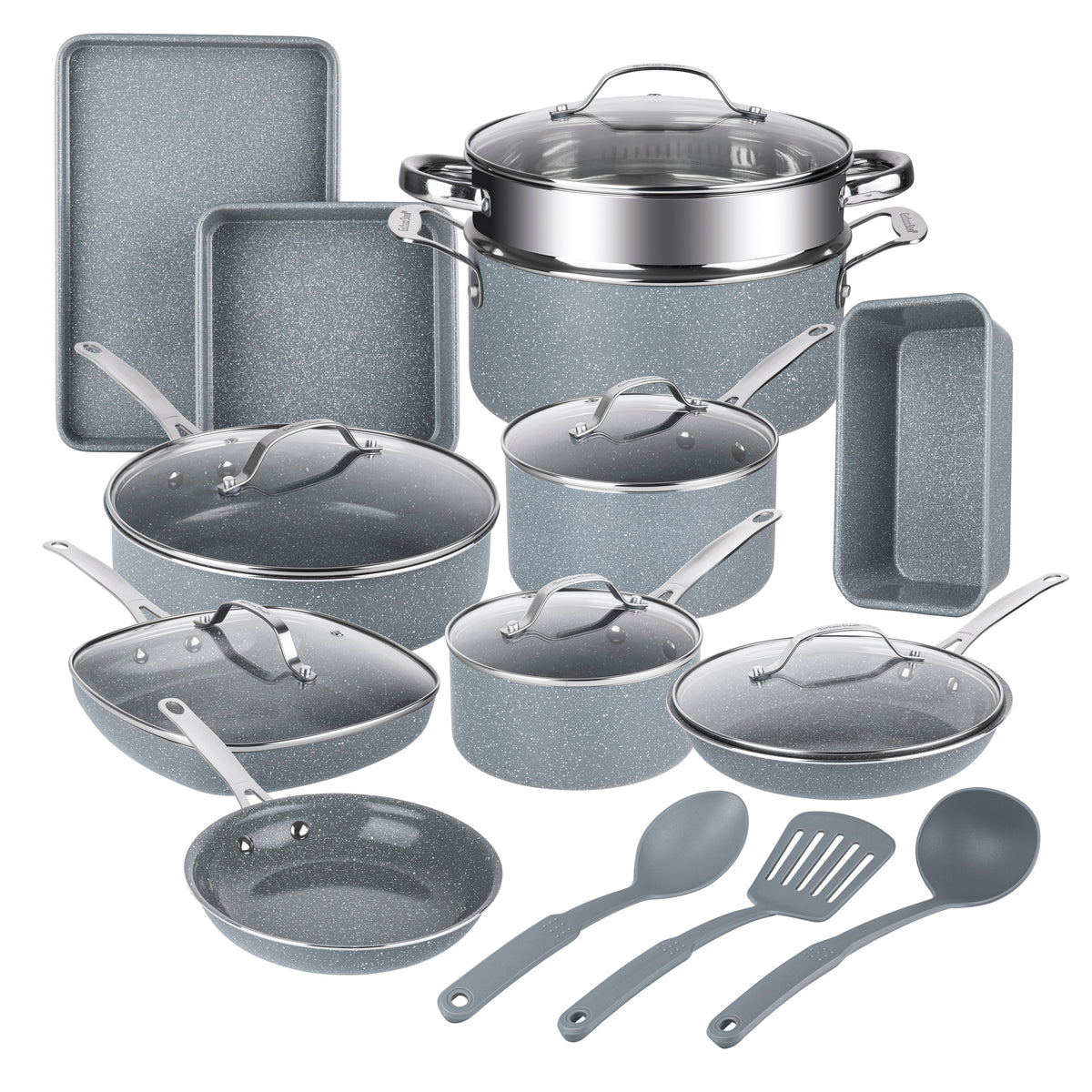 Granitestone Ceraluxe 20 Piece Express Cookware & Bakeware Set with Utensils