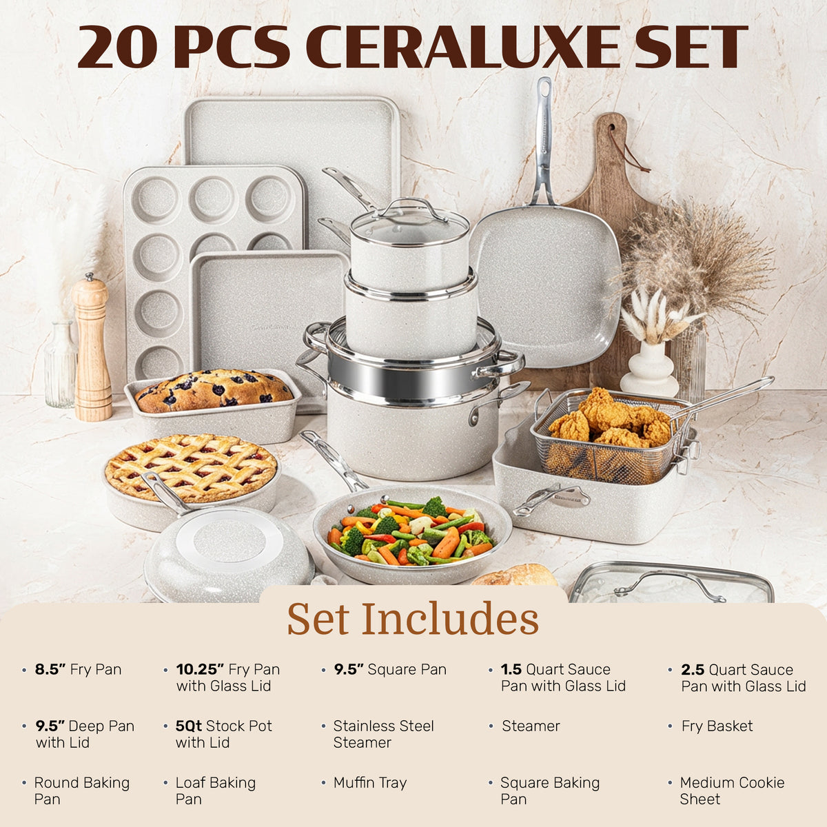 Granitestone Ceraluxe 20 Piece Kitchen in a Box