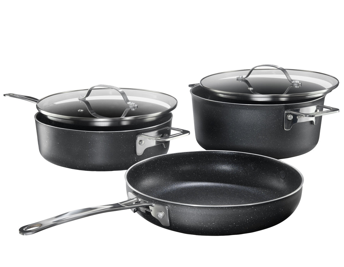 Granitestone 5 Piece Stackmaster Pro Series Stackable Cookware Set - Hard Anodized