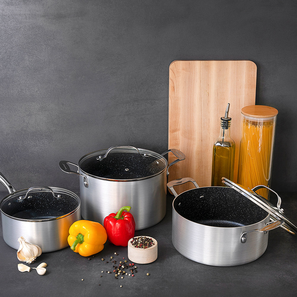 Granitestone 5 Quart Aluminum Stock Pot with Lid