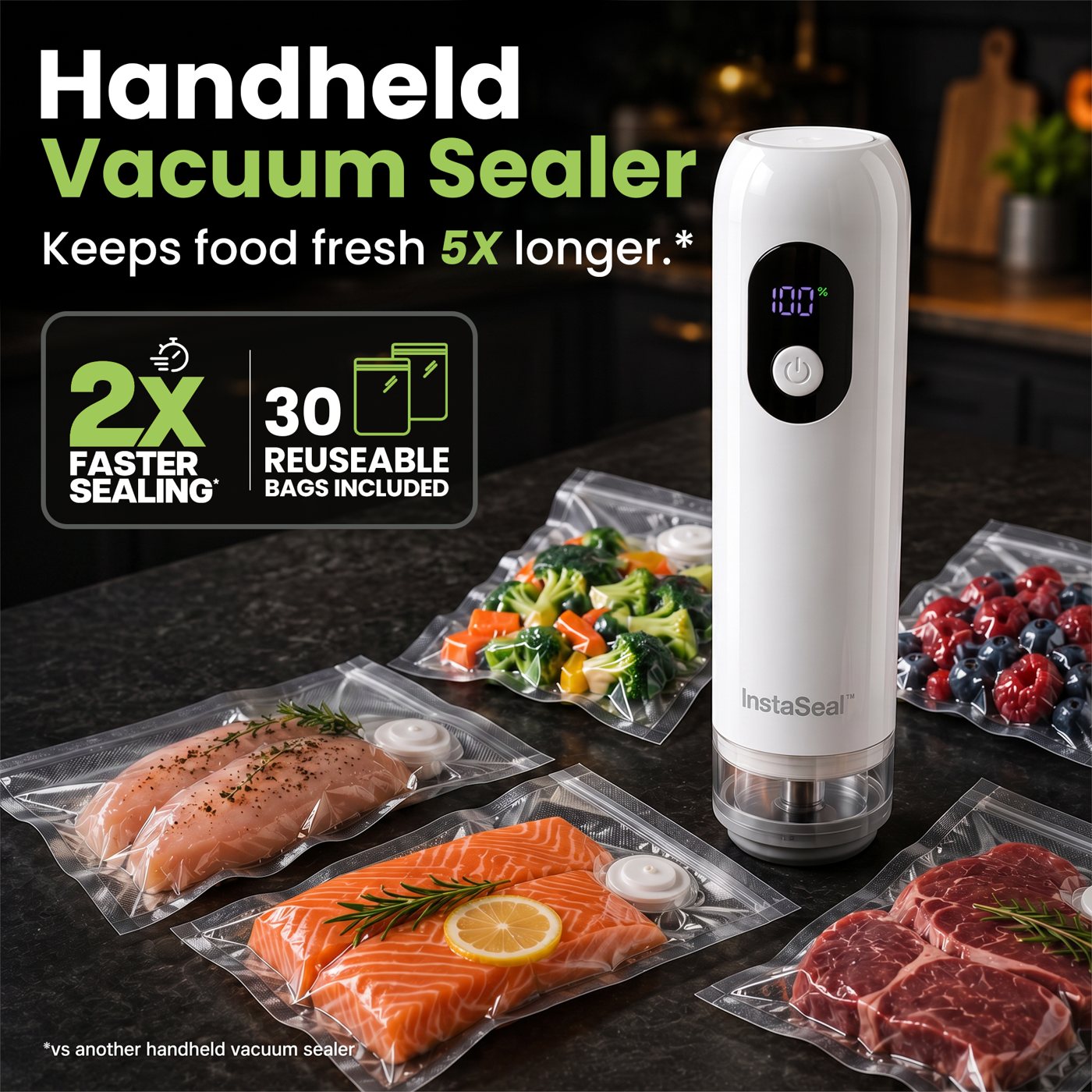 Keeps food fresh 5x longer infographic