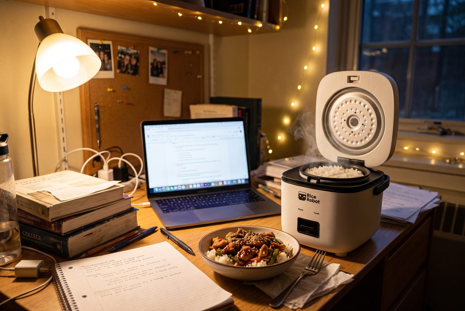 Rice Robot on a dorm desk